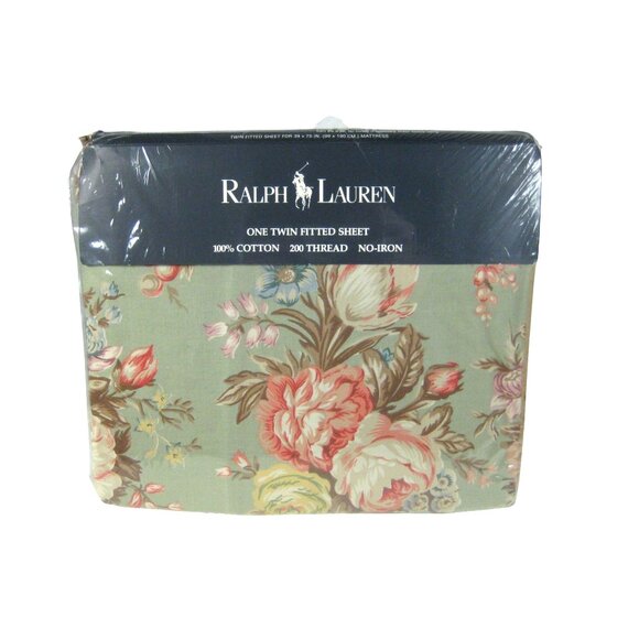 Ralph Lauren Twin Fitted Sheet 100% Cotton 1993 Charlotte IV Original Pack - Picture 1 of 6
